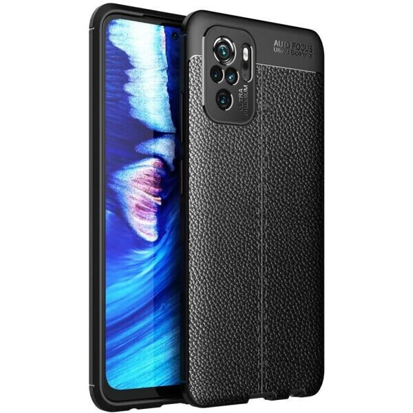 

Защитный чехол Deexe Leather Cover для Xiaomi Redmi Note 10 / Note 10s - Black