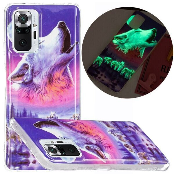 

Силиконовый (TPU) чехол Deexe LumiCase для Xiaomi Redmi Note 10 Pro - Wolf and Moon