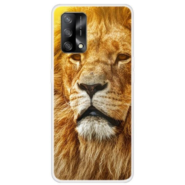 

Силиконовый (TPU) чехол Deexe Life Style для OPPO A74 - Gold Lion