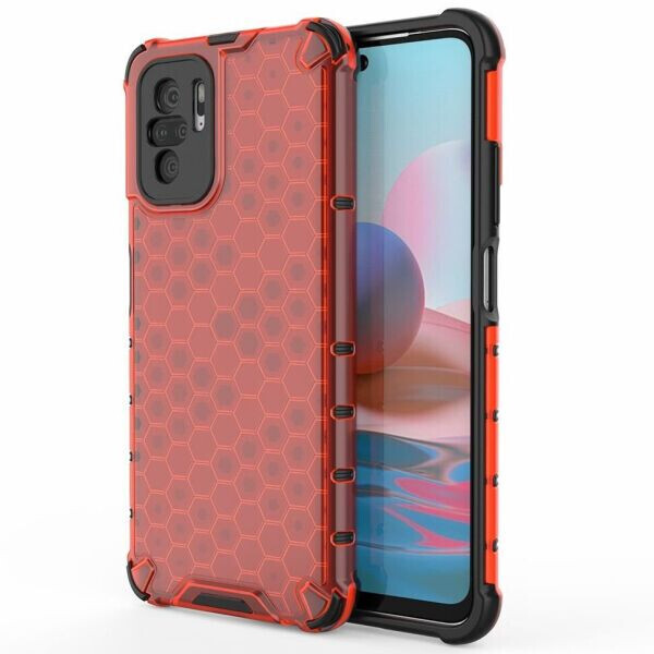 

Защитный чехол Deexe Honeycomb Series для Xiaomi Redmi Note 10 / Note 10s - Red