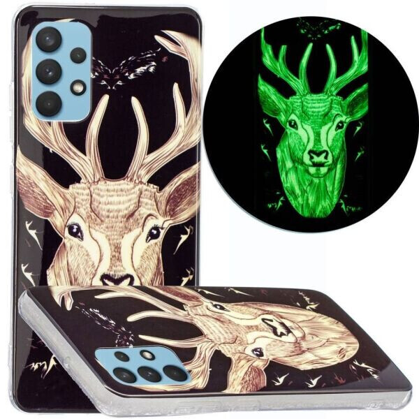 

Силиконовый (TPU) чехол Deexe LumiCase для Samsung Galaxy A32 (А325) - Elk