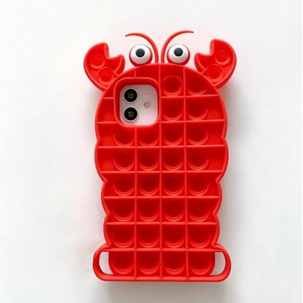 

Силиконовый попит чехол антистресс pop it для телефона iPhone 12 mini кейс с пупыркой case рак