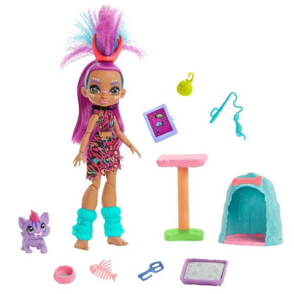 

Ігровий набір Mattel Cave Club Печерний клуб Wild About Cats Дикі кішки + лялька Роаралай (B084L1DGZ3) (GNL95)