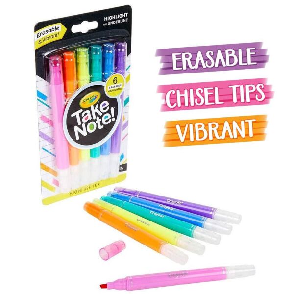 

Crayola Набір текстові маркери які стираються(58-6504)Take Note Erasable Highlighters Текстовиділитель