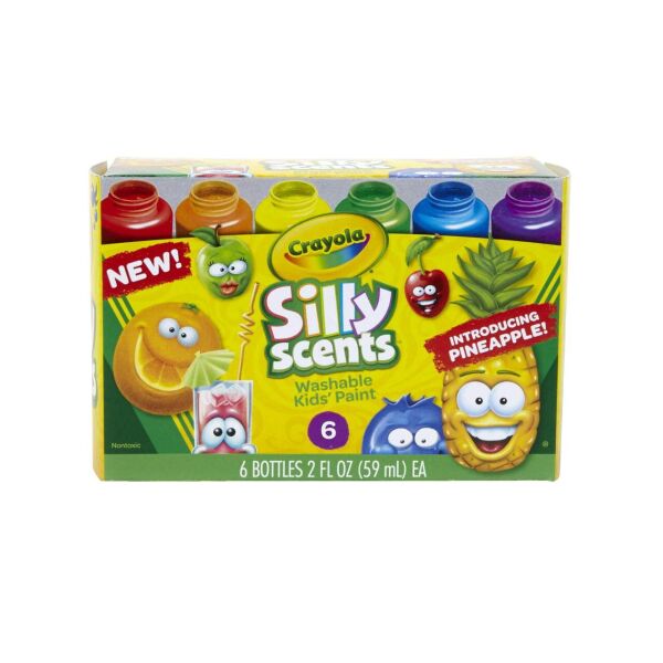 

Crayola Silly Scents Набір ароматизованих змиваючих фарб, гуаш Washable Kids Paint, Scented Paint, 6 Count