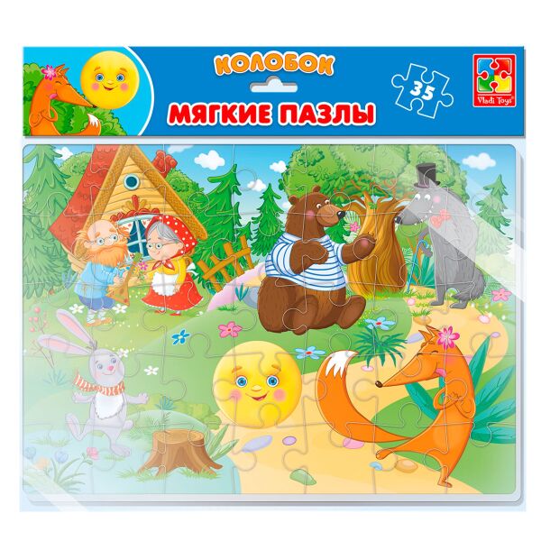 

Колобок, мягкие пазлы А4, Vladi Toys