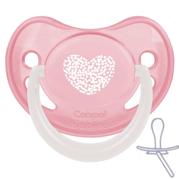 

Пустышка силиконовая симметричная Pastelove, 6-18 м, розовая, Canpol babies