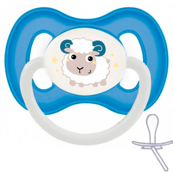 

Пустышка Bunny & Company силиконовая симметричная, 6-18 мес, синяя, Canpol babies