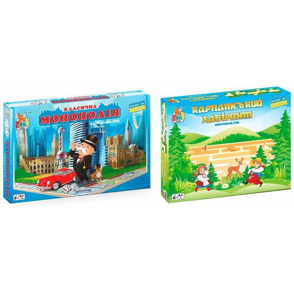 

Набор настольных игр Boni Toys Карпатский лабиринт и Классическая монополия (0011-271)