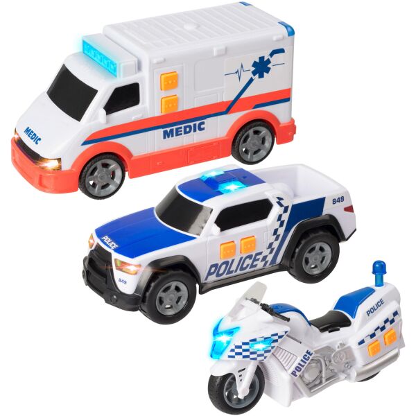 

Набор Teamsterz Полицейский мотоцикл + Полицейская машина + Скорая помощь (TMZ_36)