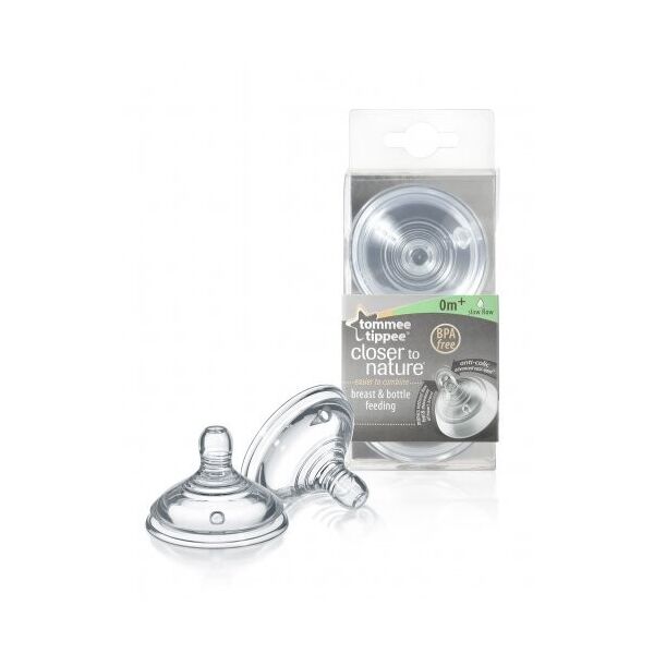 

Соска силиконовая Медленный поток, 2 штуки, Tommee Tippee