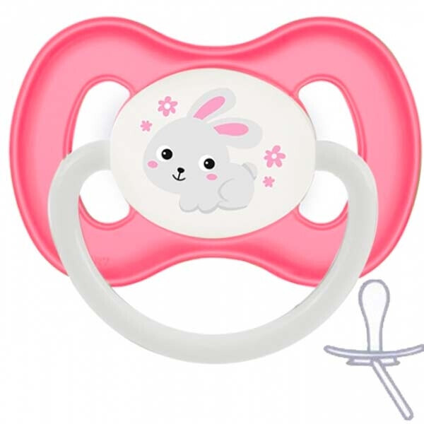 

Пустышка Bunny & Company силиконовая симметричная, 6-18 мес, розовая, Canpol babies