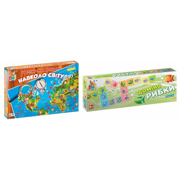 

Набор настольных игр Boni Toys Домино Рыбки и Вокруг света (0080-226)