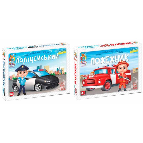 

Набор развивающих пазлов Boni Toys Пожарный и Полицейский (0400-417)