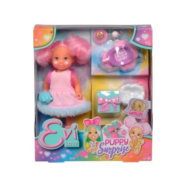

Кукла Эви со щенком, игровой набор (в розовом платье), Steffi & Evi Love