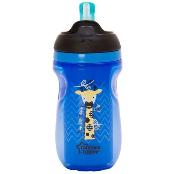 

Термостакан с трубочкой (260 мл) синий с жирафом, Tommee Tippee