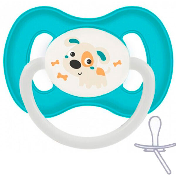 

Пустышка Bunny & Company силиконовая симметричная, 0-6 мес, бирюзовая, Canpol babies