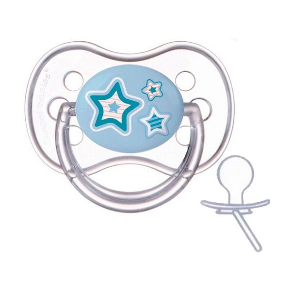 

Пустышка Newborn baby силиконовая круглая, голубая с звездочкой, 0-6 мес, Canpol babies