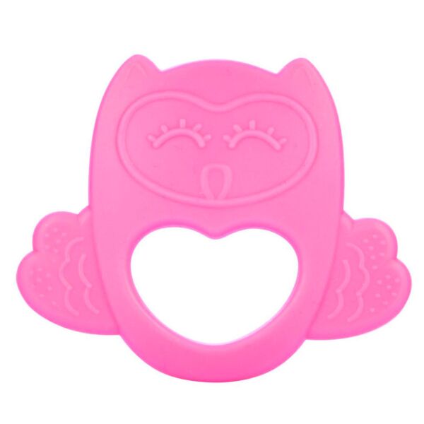 

Игрушка-прорезыватель Сова, силиконовая, розовая, Canpol babies