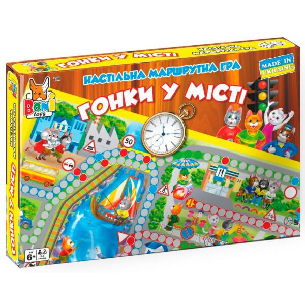 

Настольная маршрутная игра Boni Toys Бони Тойс "Гонки в городе" (0097)