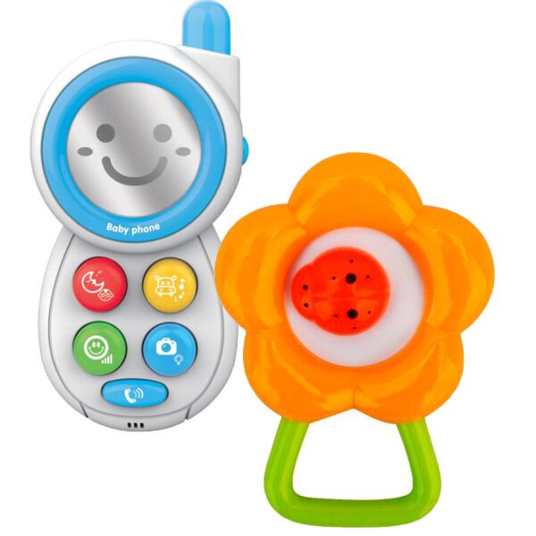 

Набор игрушек для малышей Baby Mix Музыкальный телефон + Погремушка Цветочек (BM2)