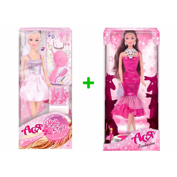 

Набор Кукла Ася ТМ Ася брюнетка серия Эксклюзив и Кукла Ася блондинка в розовой юбке (36116-119)