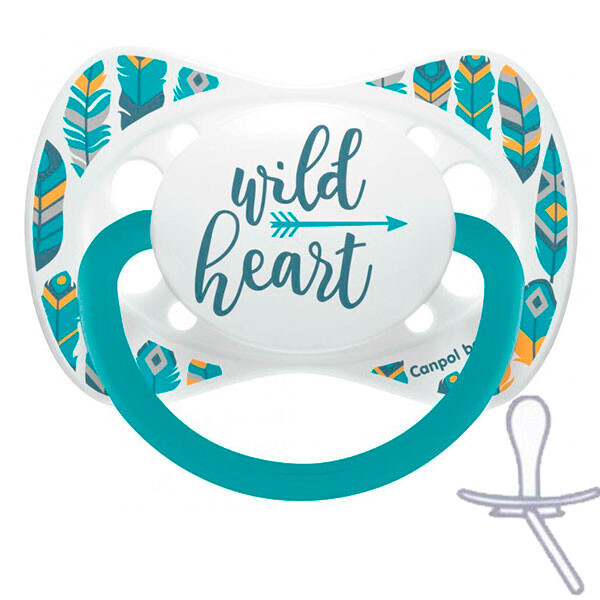 

Пустышка силиконовая симметричная Wild Nature, 0-6 мес (бирюзовая), Canpol babies
