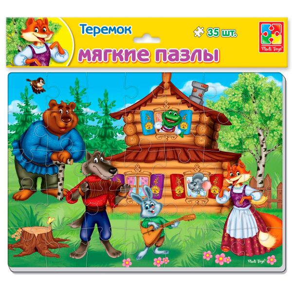 

Теремок, мягкие пазлы А4, Vladi Toys