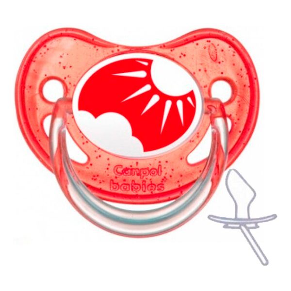

Пустышка Nature силиконовая анатомическая, красная с солнцем, 0-6 мес, Canpol babies