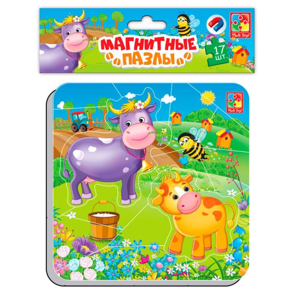 

Корова и теленок, мягкие пазлы-мозаика, настольная игра, Vladi Toys