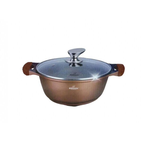 

Кастрюля Bohmann с крышкой 3,1 л 20 см. BH 150-20 Brown с антипригарным покрытием