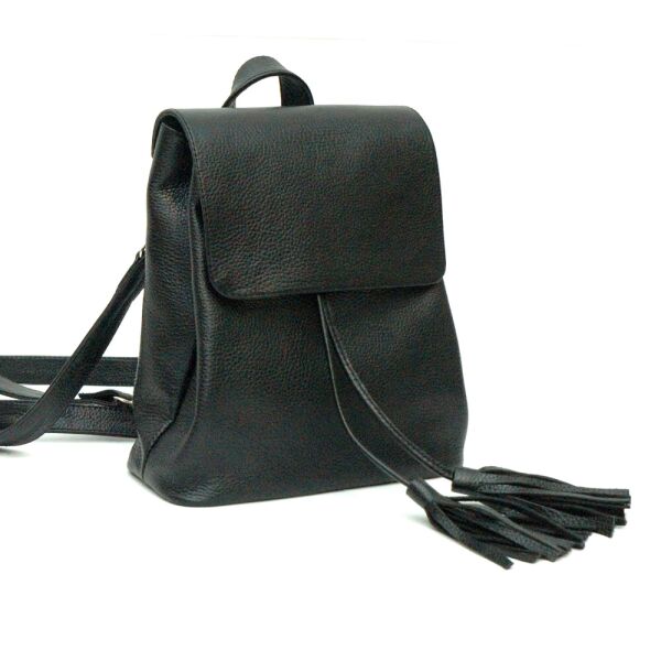 

Женский кожаный рюкзак Black Owl 24х11х20 см Черный