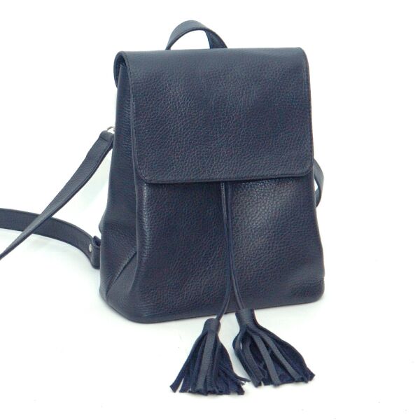 

Женский кожаный рюкзак Black Owl 24х11х20 см Синий