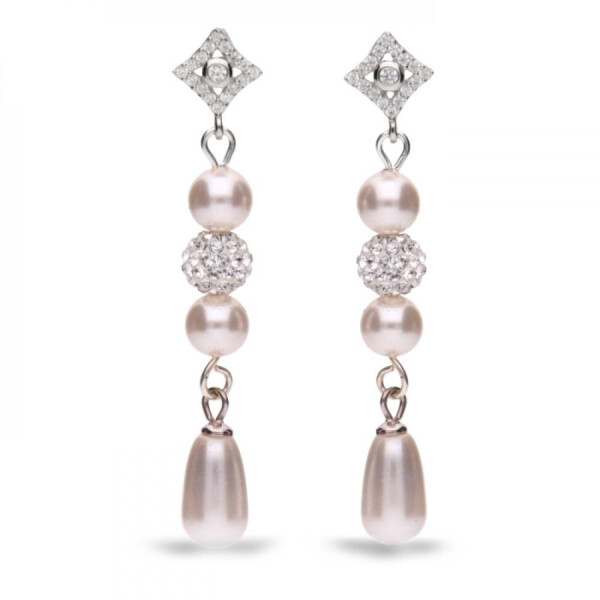 

Серьги с кристаллами Swarovski и искусств. жемчугом (818040)