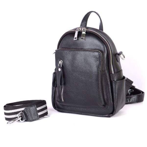 

Женский кожаный рюкзак Black Owl 28х10х21,5 см Черный