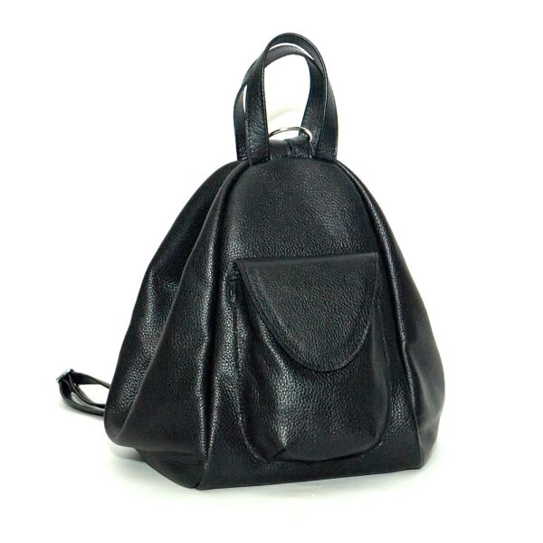 Женский кожаный рюкзак Black Owl 40х23х29 см Черный