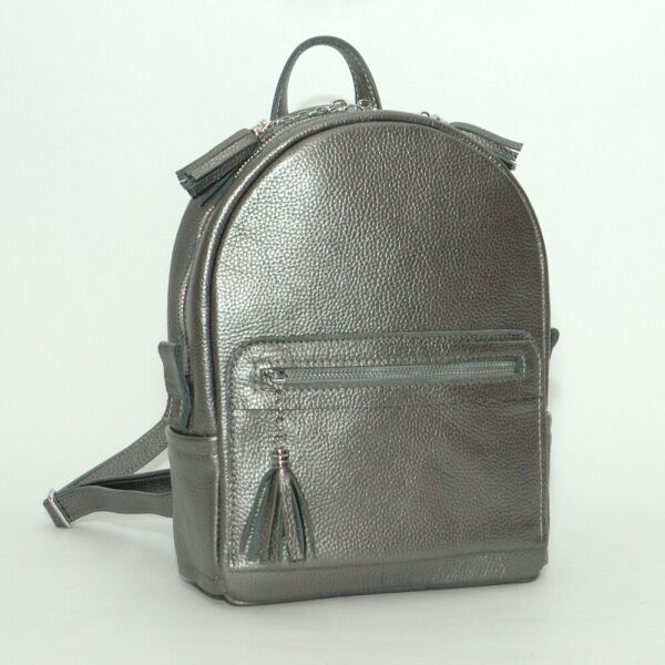 

Женский кожаный рюкзак Black Owl 29х8,5х23 см Никель