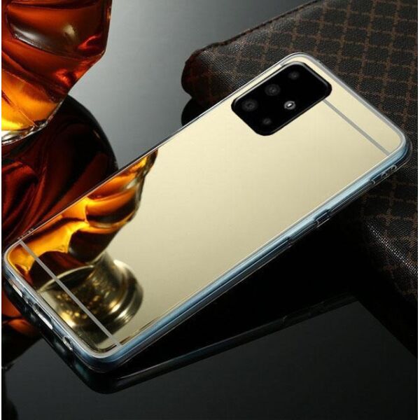 

Чехол Fiji Mirror для Samsung Galaxy A71 (A715) силикон зеркальный бампер золотой