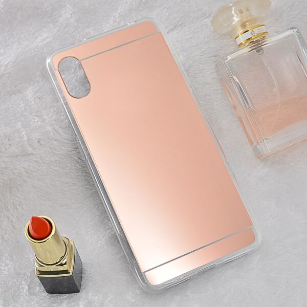 

Чехол Fiji Mirror для Xiaomi Redmi 9A силикон зеркальный бампер розовое золото