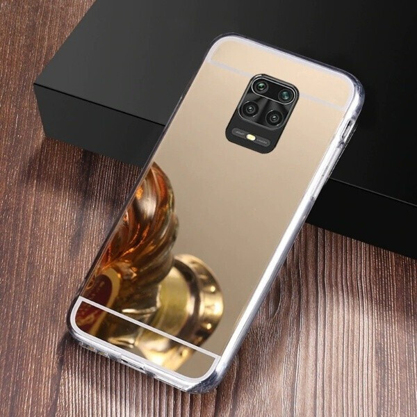 

Чехол Fiji Mirror для Xiaomi Redmi Note 9 Pro Max силикон зеркальный бампер золотой