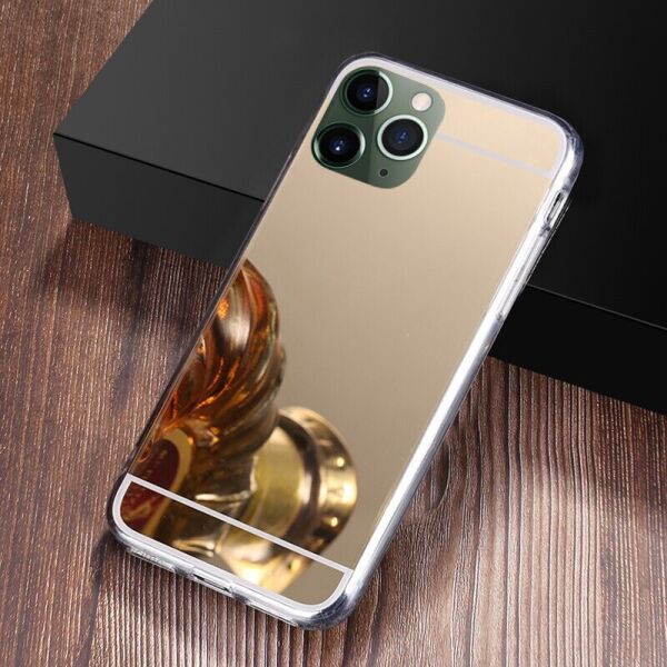 

Чехол Fiji Mirror для Apple Iphone 11 Pro силикон зеркальный бампер золотой