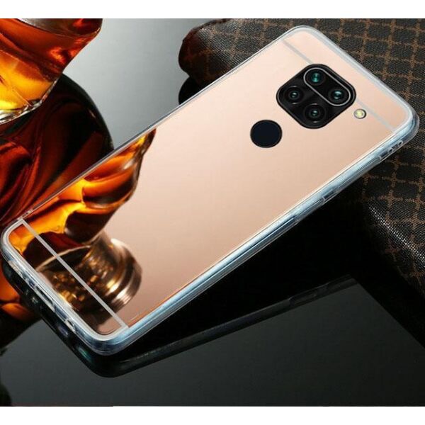 

Чехол Fiji Mirror для Xiaomi Redmi Note 9 силикон зеркальный бампер розовое золото