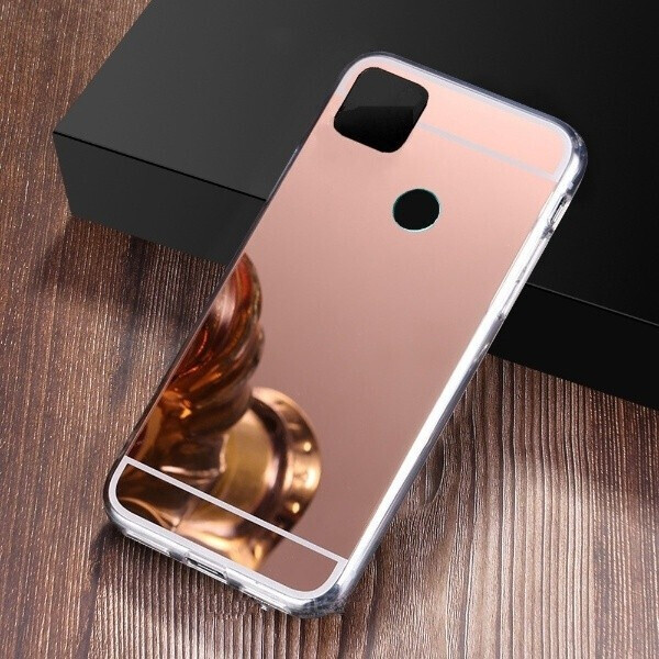 

Чехол Fiji Mirror для Xiaomi Redmi 9C силикон зеркальный бампер розовое золото