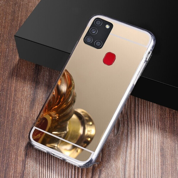 

Чехол Fiji Mirror для Samsung Galaxy A21s (A217) силикон зеркальный бампер золотой