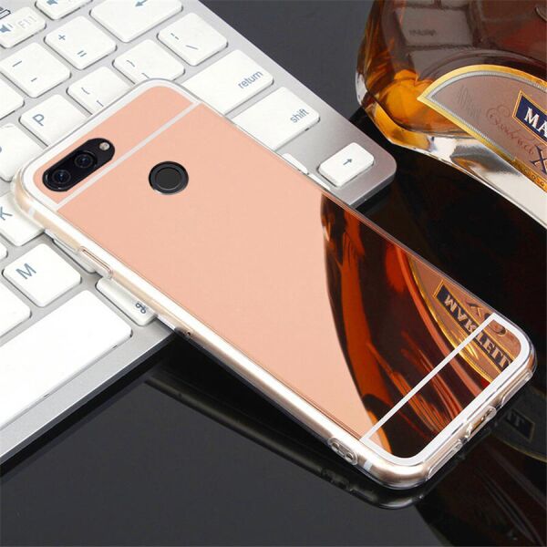 

Чехол Fiji Mirror для Huawei P Smart / Enjoy 7S (FIG-LX1) силикон зеркальный бампер розовое золото
