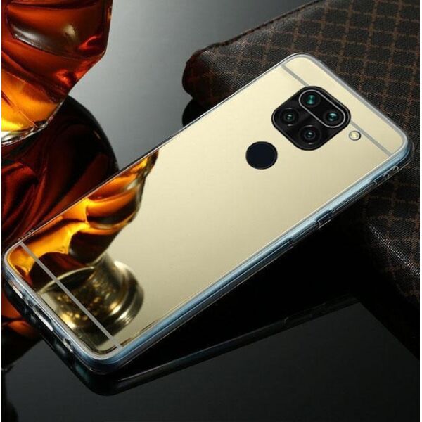 

Чехол Fiji Mirror для Xiaomi Redmi Note 9 силикон зеркальный бампер золотой