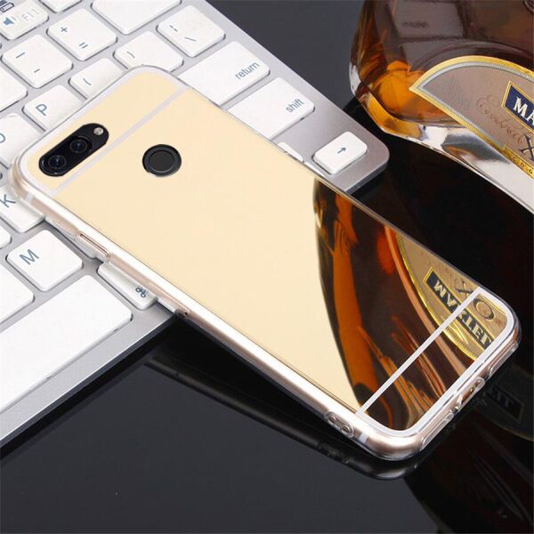 

Чехол Fiji Mirror для Huawei P Smart / Enjoy 7S (FIG-LX1) силикон зеркальный бампер золотой