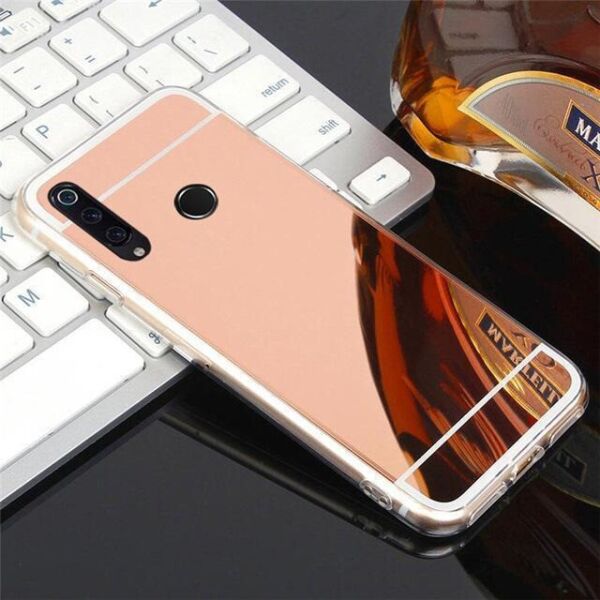 

Чехол Fiji Mirror для Huawei Y6p силикон зеркальный бампер розовое золото