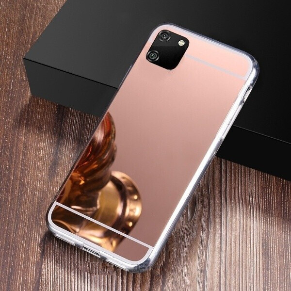 

Чехол Fiji Mirror для Huawei Y5p силикон зеркальный бампер розовое золото