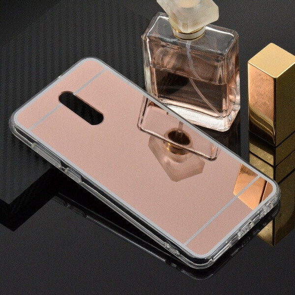 

Чехол Fiji Mirror для Xiaomi Redmi 8 силикон зеркальный бампер розовое золото